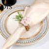 Artificial Flower Napkin Rings Rosemary Ring, Farmhouse Wooden Ring Holder, Rustic Faux Decorative Holders for Weddings Wedding Bridal Shower