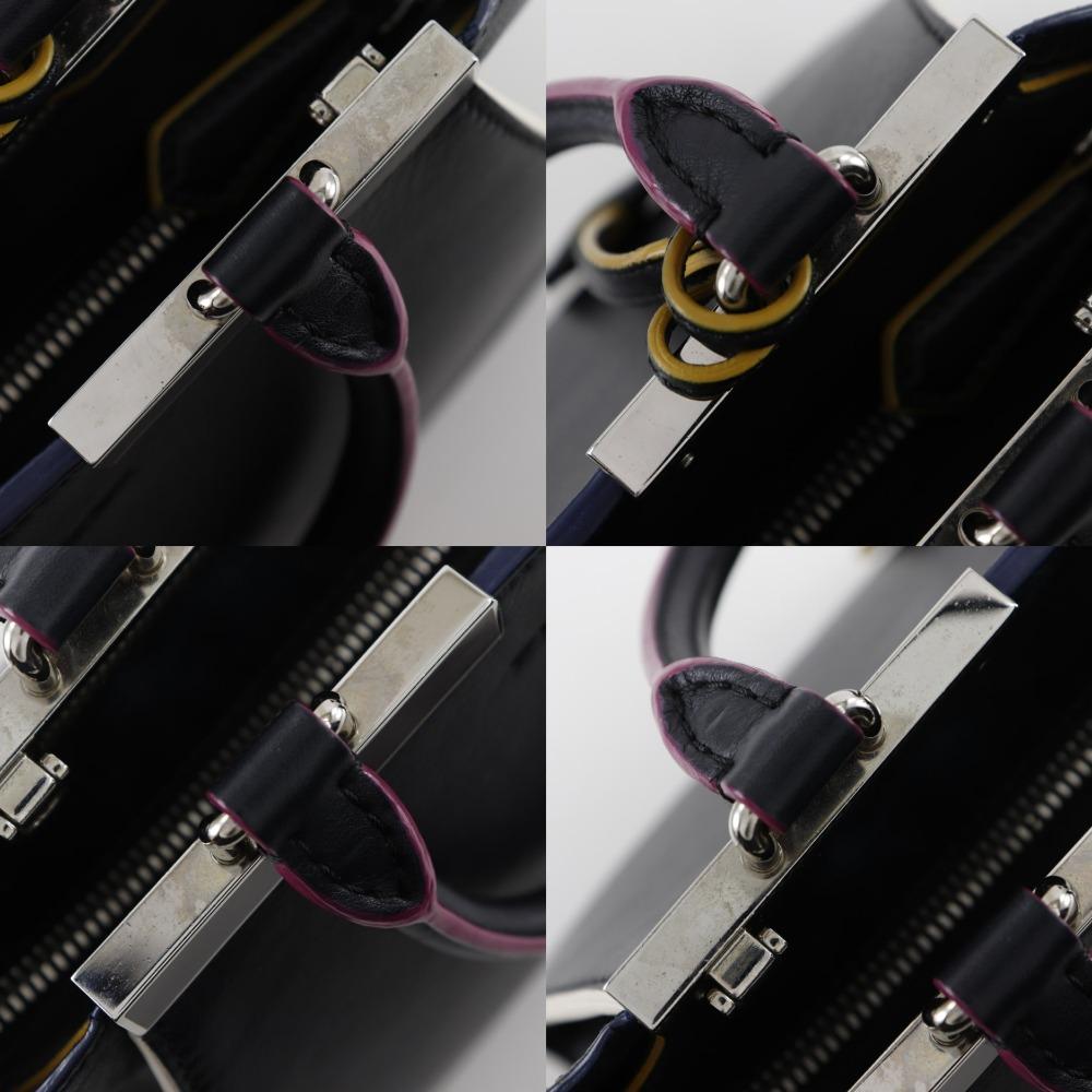 Fendi Petite Troisur Handtasche 8BH333 2WEGE-Schultertasche schwarzes Leder Damen Gebraucht