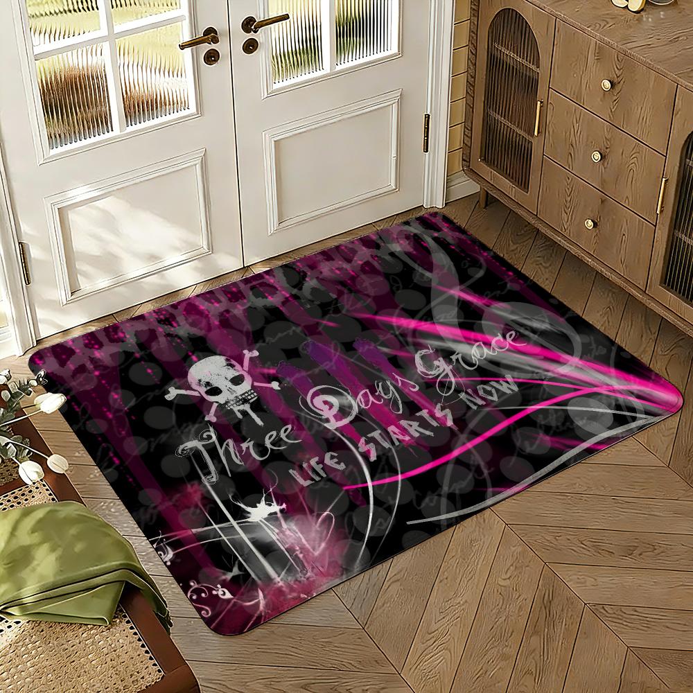 Three D-Days Grace Floor Mat Soft Thickened Absorbent Non-Slip Bedroom Living Room Door Mat Home Decor Flannel Rugs
