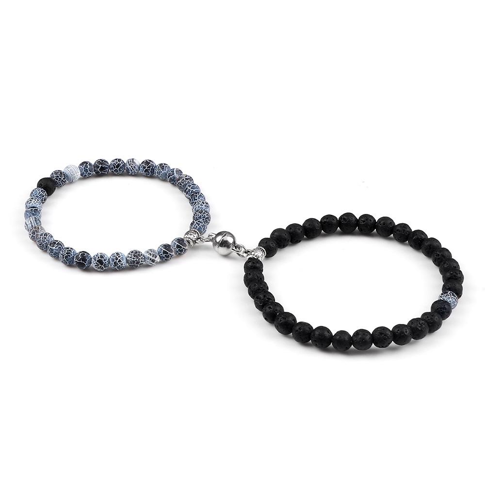 6mm Magnetic Couple Bracelets Set - Memorial Gift for Him & Her