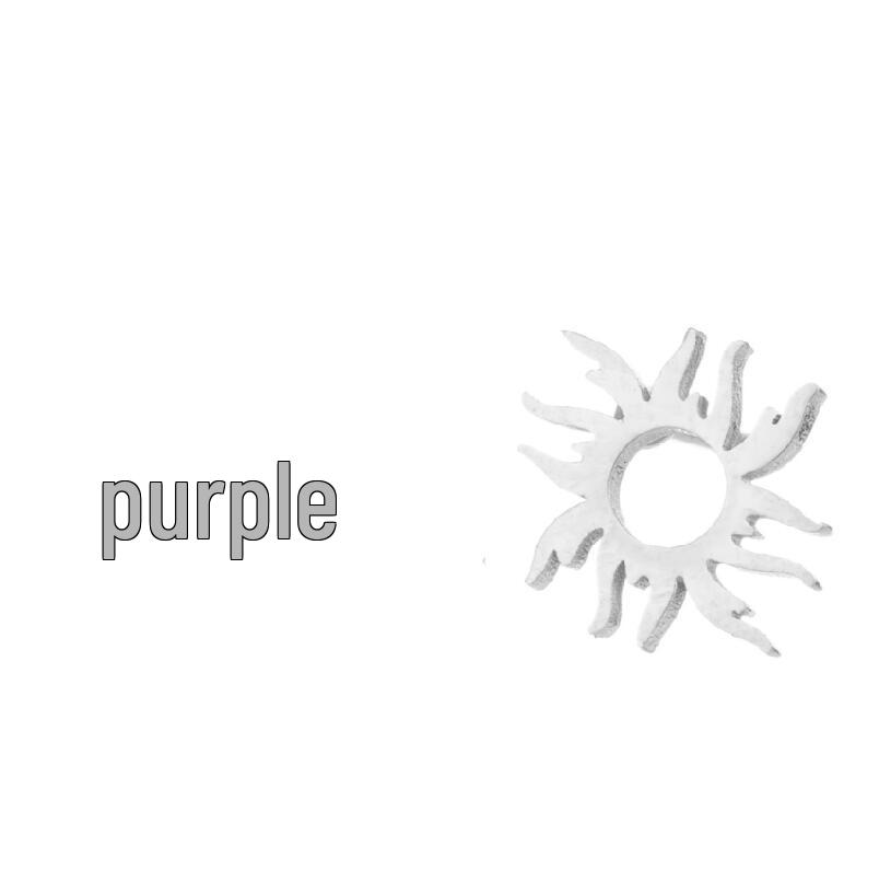 Minimalist Stainless Steel Heart & Sunflower Star Stud Earrings - "I Love You" Gesture