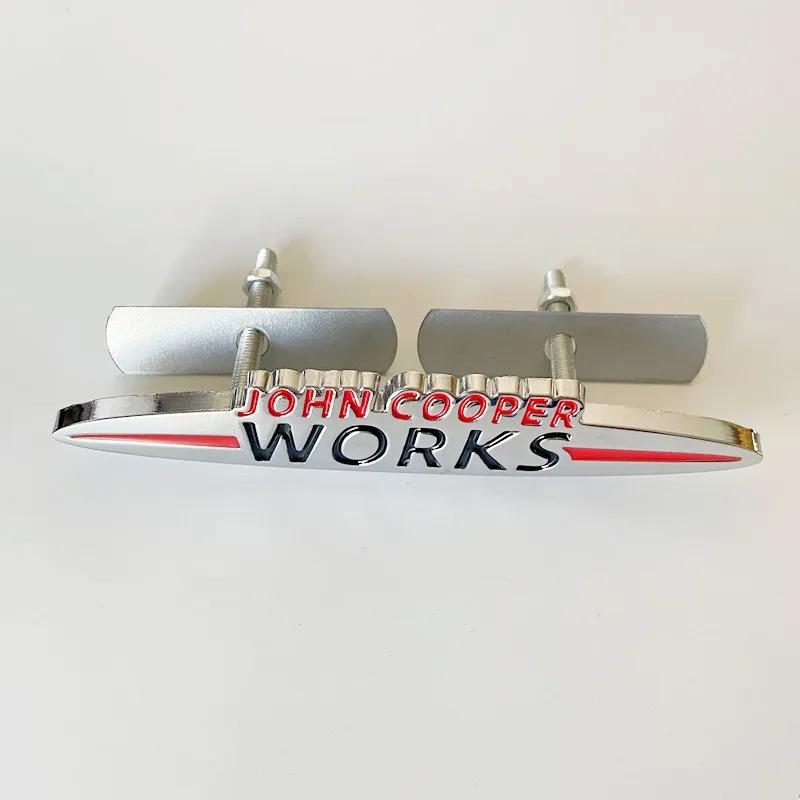 New 3D Metal John Cooper Works Car Front Grill Emblem Badge For Mini Cooper S R50 R52 R53 R55 R56 F54 F55 F56 F60 Accessories