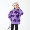 Tutu Little Elephant Girls' Heart Pattern Pullover Sweater