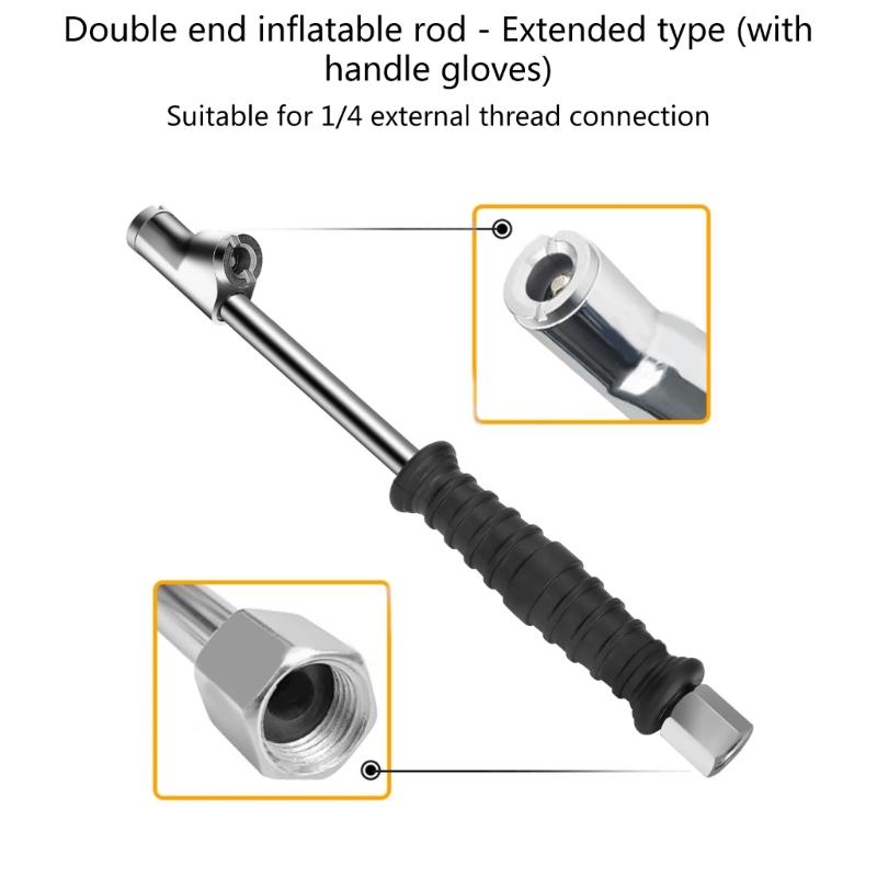 1/4" Air Chucks Double Head Tire Chuck QuickPlugs for Inflator Gauges Compressors