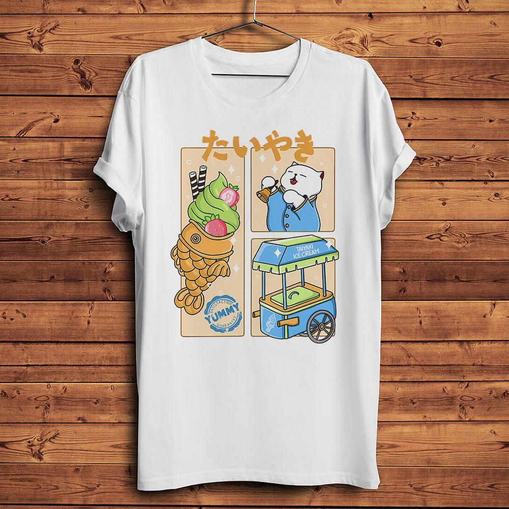 

Neko Cat RaUnisex Taiyaki Onigiri Takoyaki Pizza Funny Meow TShirt Unisex Homme Casual Short Sleeve Tee Unisex Streetwear T Shirt 4XL
