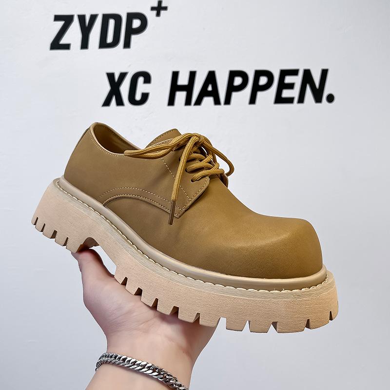 Low-top tooling leather shoes men's spring platform British trend versatile high-end Derby shoes men's 1526-A