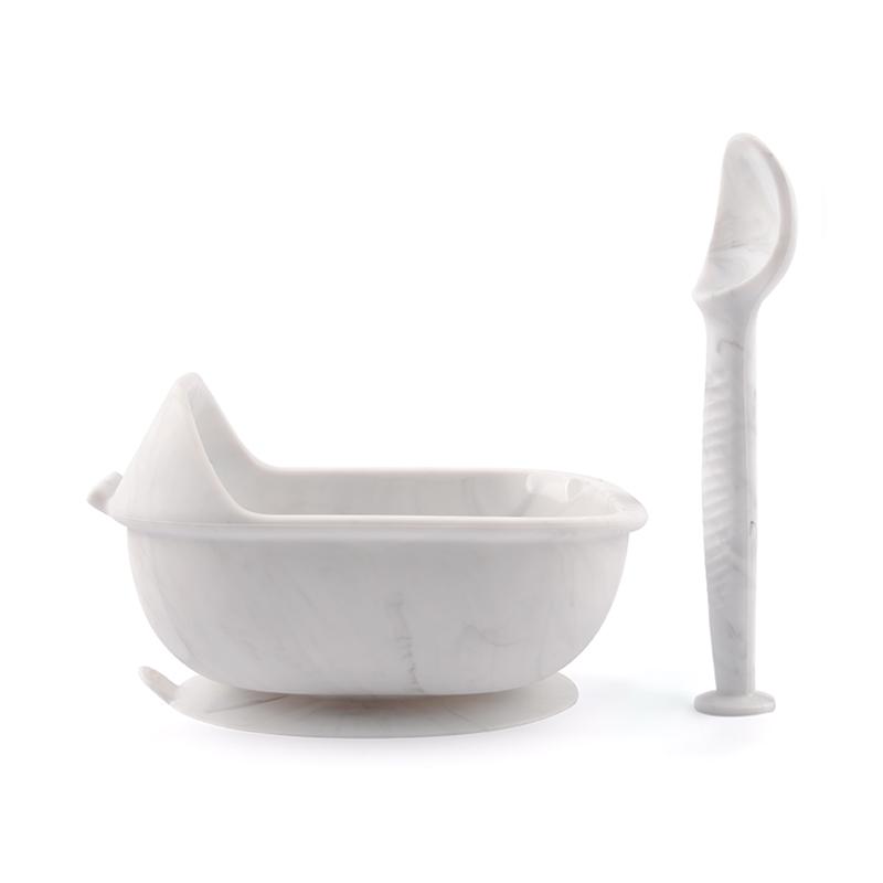 Non-Toxic Strong Waterproof Bpa Free Unbreakable Dinnerware Suction Silicone Baby Feeding Bowl With Spoon Training Food Set