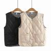 Autumn and Winter Clothing, Thin Down Cotton Vest, Large Size Women's Outer Wear Waistcoat, Middle-aged Mother's Clothing, Slim Vest for Women