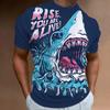 Shark Print 3D stampato estate abbigliamento da uomo moda Casual manica corta t-shirt oversize Street Trend Premium O-collar Top