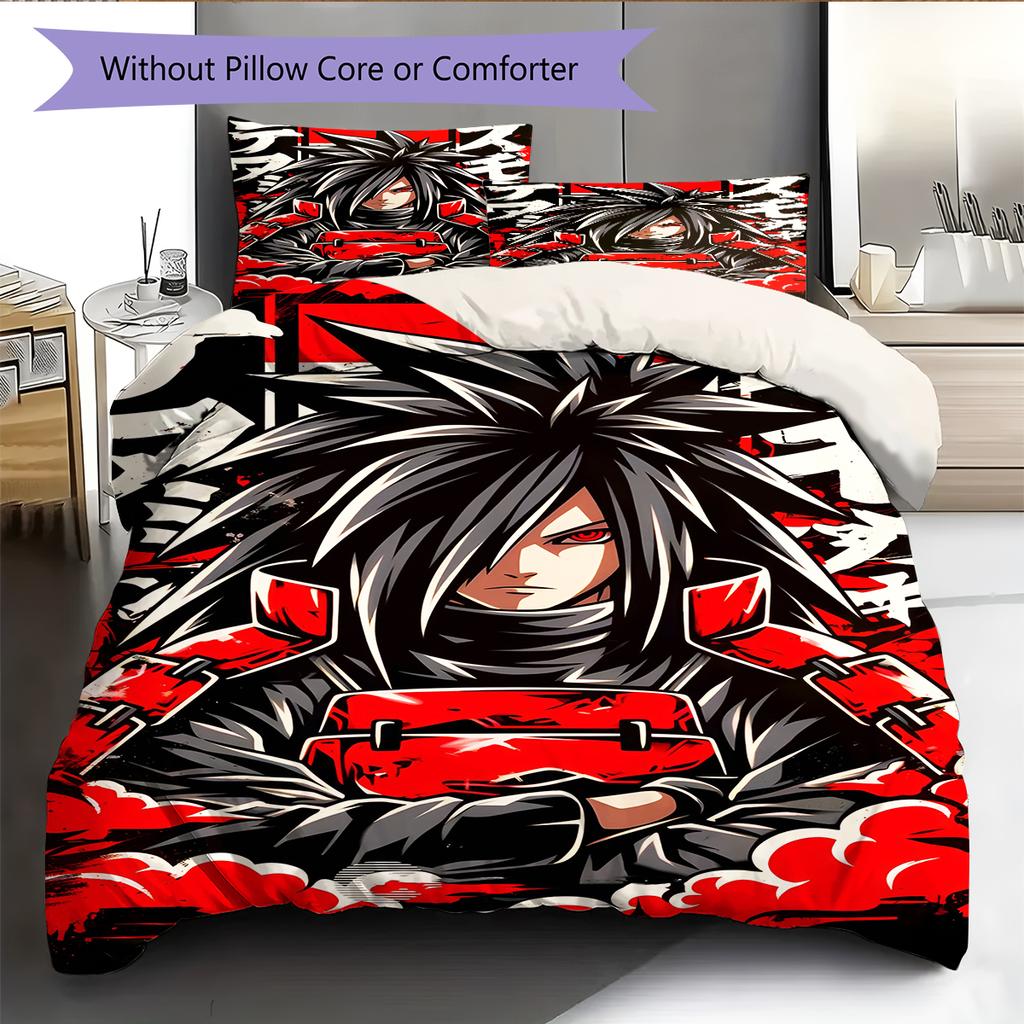 Juego de Ropa de Cama con Estampado de Dibujos Animados Colcha Funda de Colcha Funda de Almohada Decoración del Hogar Regalo de Cumpleaños (1 * funda nórdica + 2 * fundas de almohada, sin núcleo)