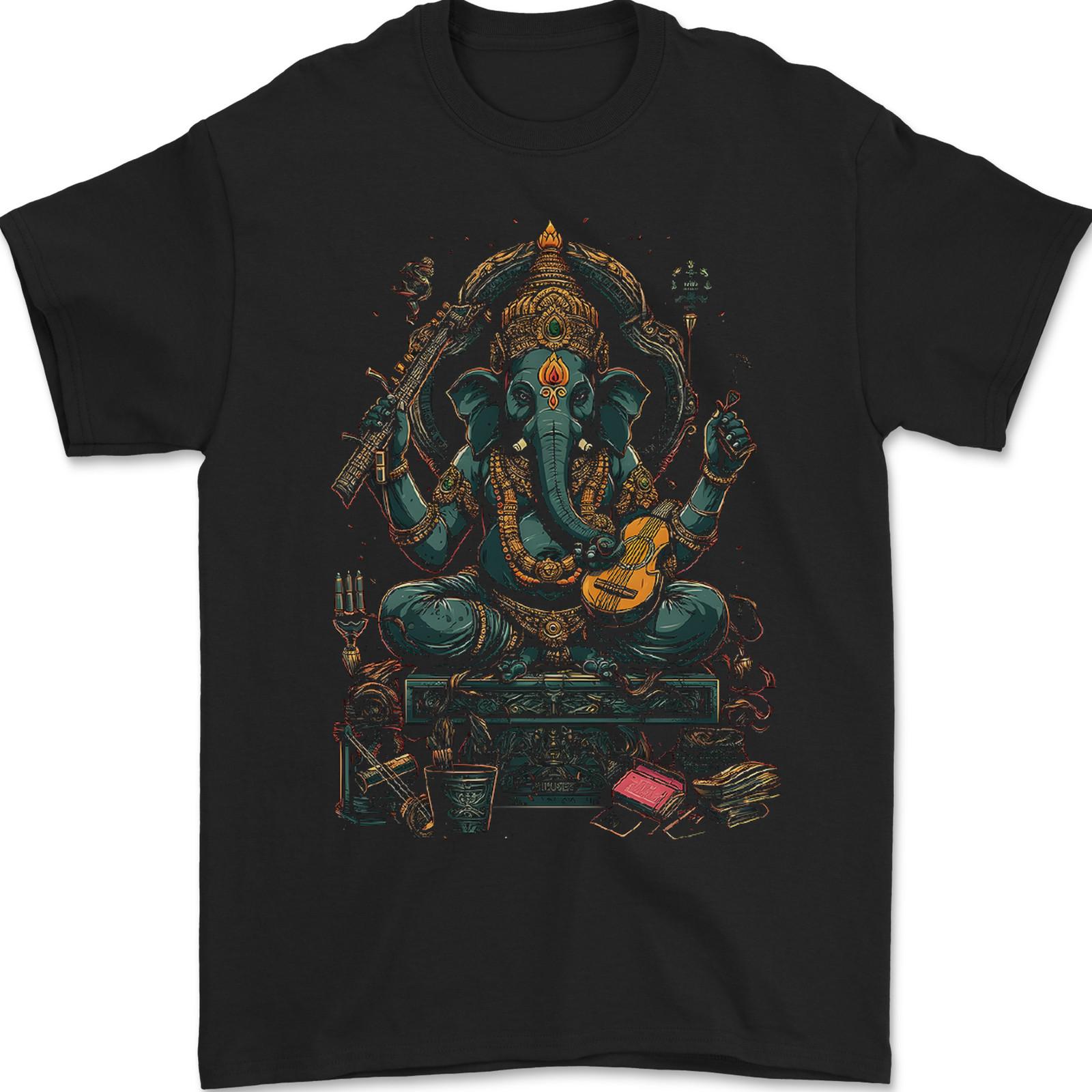 Ganesha Hindu God Ganapati Elephant Mens T-Shirt 100% Cotton S разноцветный