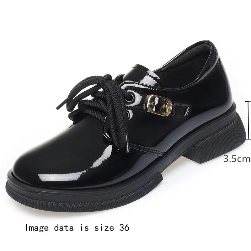 Fashion AIYUQI Women's Shoes Large Size Fall 2024 New Genuine Leather Women's Shoes Lace-up British-style Non-slip Women's Shoes