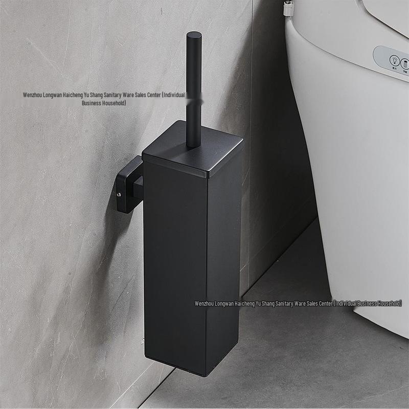 Stainless Steel Wall-Mounted Toilet Brush Set with Lid - Odor-Proof Bathroom Cleaning Tool