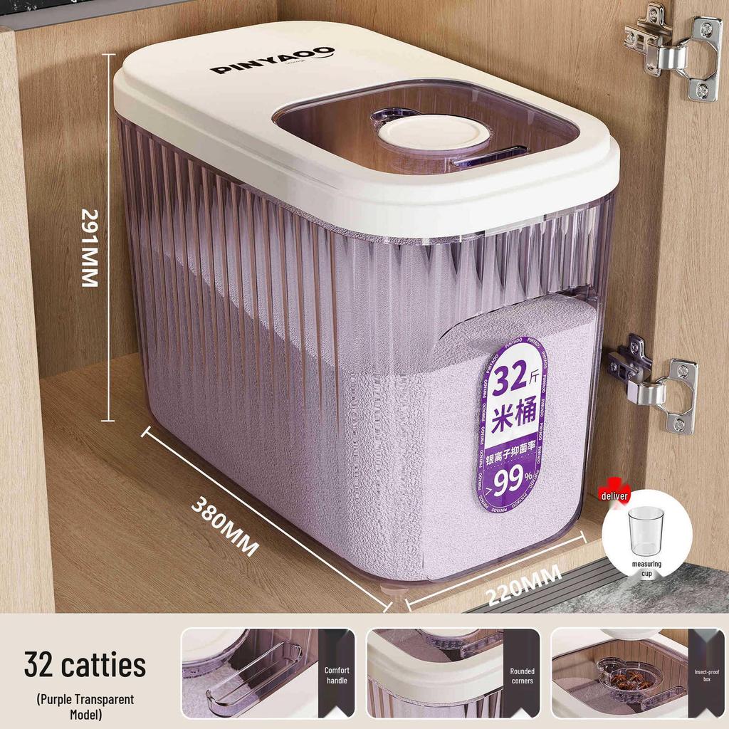 Large Capacity, Airtight Rice and Grain Storage Container - Food Grade, Insect & Moisture-Proof