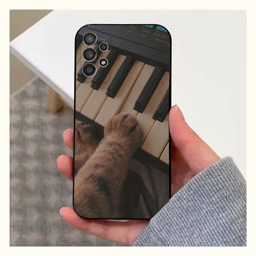 Keyboard Art Piano Phone Case For Samsung S25,S24,S23,S22,S20,S21,S10,Ultra,Plus,Lite,FE,Soft Silicone Black Cover