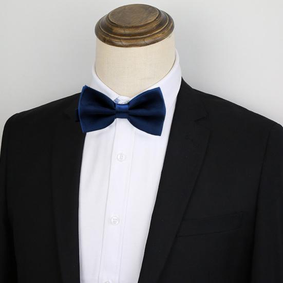 Men Tie Bow Smooth Solid Color Adjustable Lightweight Korean Style Wedding Tie for Party Banquet Prom