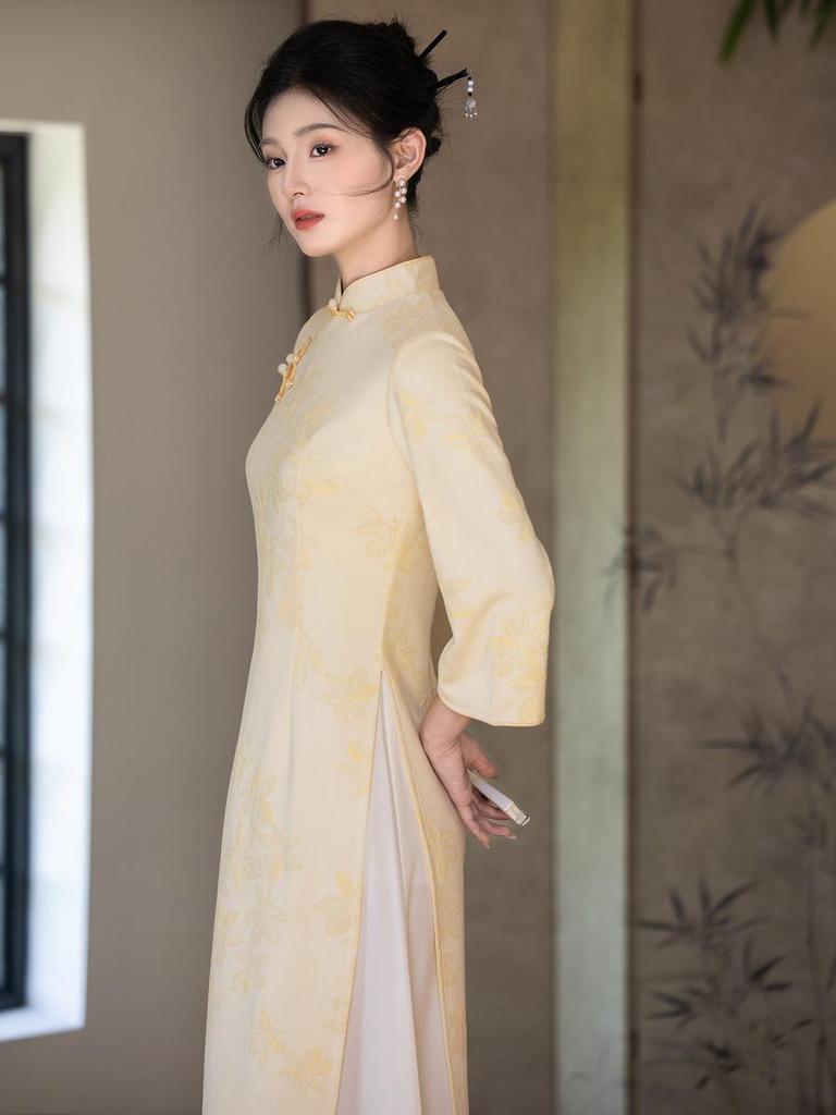 New Autumn-Winter Collection: Young Retro High-End Chinese-Style Ao Dai Qipao Dress