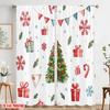 Plane Printing Popular Curtain Panels Christmas Tree Gift Snowflake Garland Polyester Fabric Without Rod Outdoor Curtains Set Of 2 Made