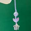 Blue Glass Moon Star Beaded Phone Charm Aesthetic Handmade Crystal Lanyard Pendant Cute Wrist Strap for Girls