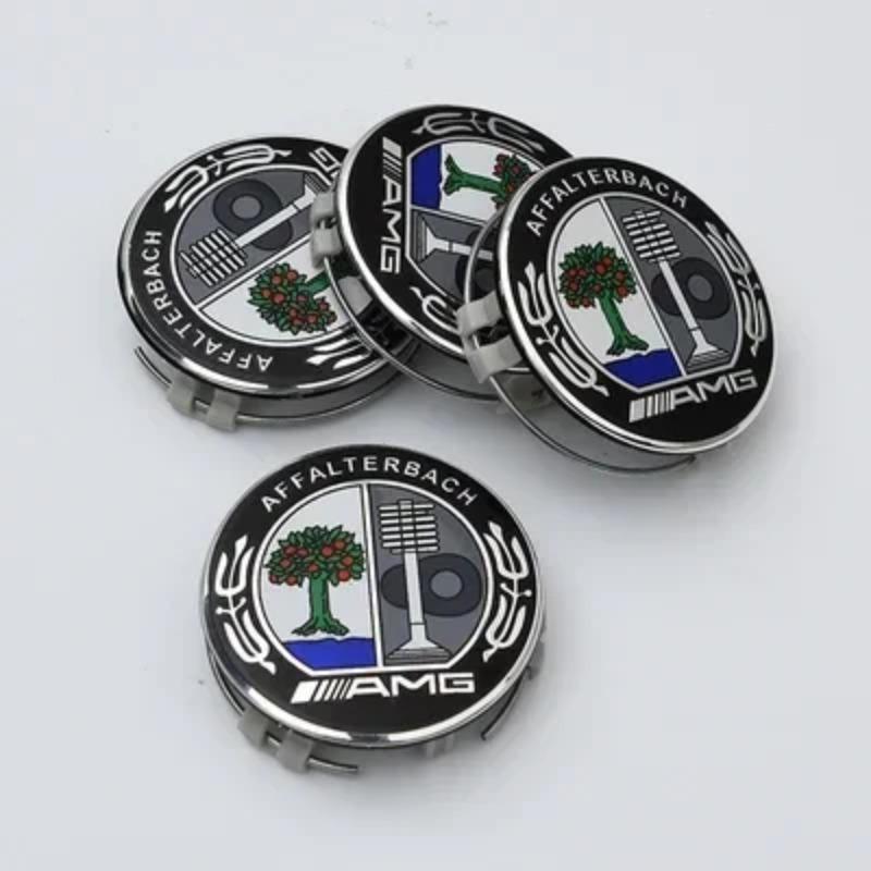 4KS 75mm Středové krytky kol pro auto Krytky nábojů Odznaky Příslušenství Pro Mercedes benz AMG C E S GLE CLC Třída W204 W203 W205 W124 W221
