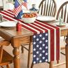 4th of July American Flag Linen Table Runner Dresser Scarve Decor Red White Blue Kitchen Dining Table Runner Holiday Party Decor