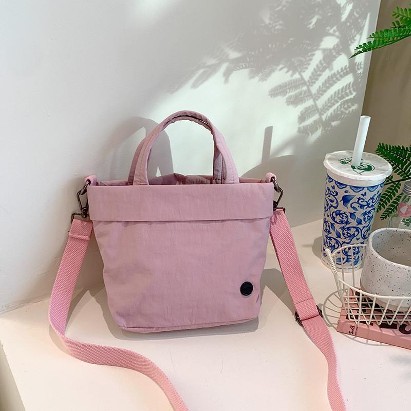 Solid Simple Color Handheld Water Bucket Pack Kids Shoulder Bag Casual School