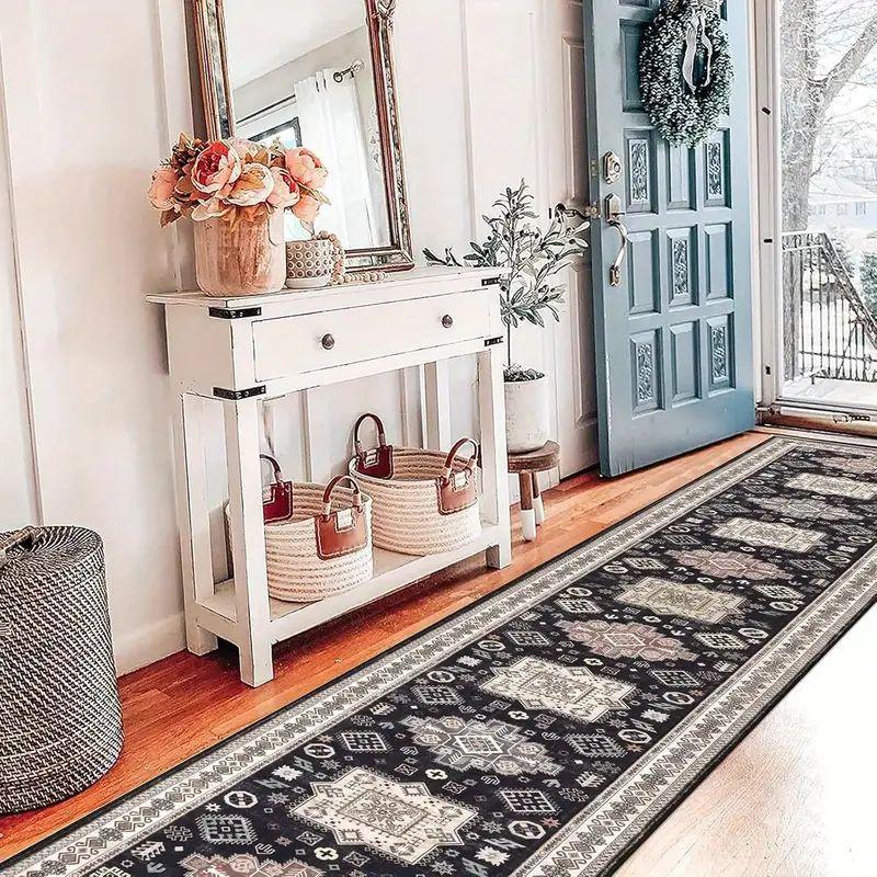 Hallway Runner Rug Anti-Slip Strip Living Room Entrance Carpet Vintage Corridor Kitchen Floor Mat Home Decor
