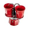 Set cafetiere italienne + 2 tasses - BIALETTI - Mini-express - Inox / Rouge