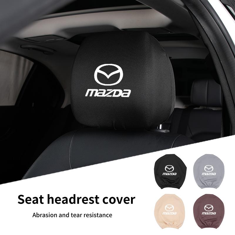 Car Black Seat Cover Headgear Headrest Covers Decoration For Mazda 6 3 CX5 5 2 323 CX7 Demio Atenza Axela MX30 CX30 CX3 CX9 MX5