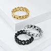 6mm Stainless Steel Rings for Women Classic Silver/Gold/Black Color Chain Ring Jewelry Men