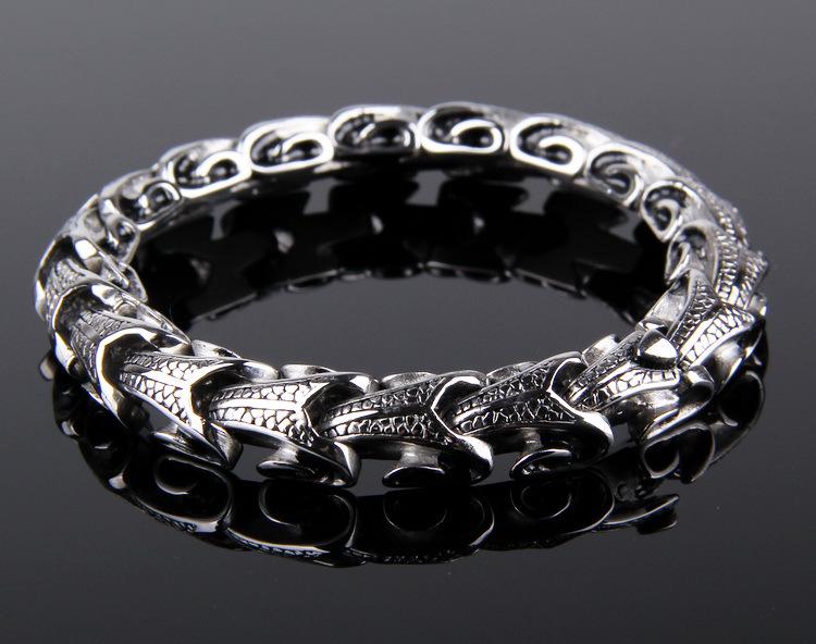 Korean Style Trendy Dragon Bone Stainless Steel Men's Titanium Bracelet