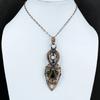 Copper Seraphinite Pendant Copper Wire Wrapped Pendant Rainbow Moonstone Pendant Handmade Copper Wire Jewelry Gift For Her Gemstone Jewelry