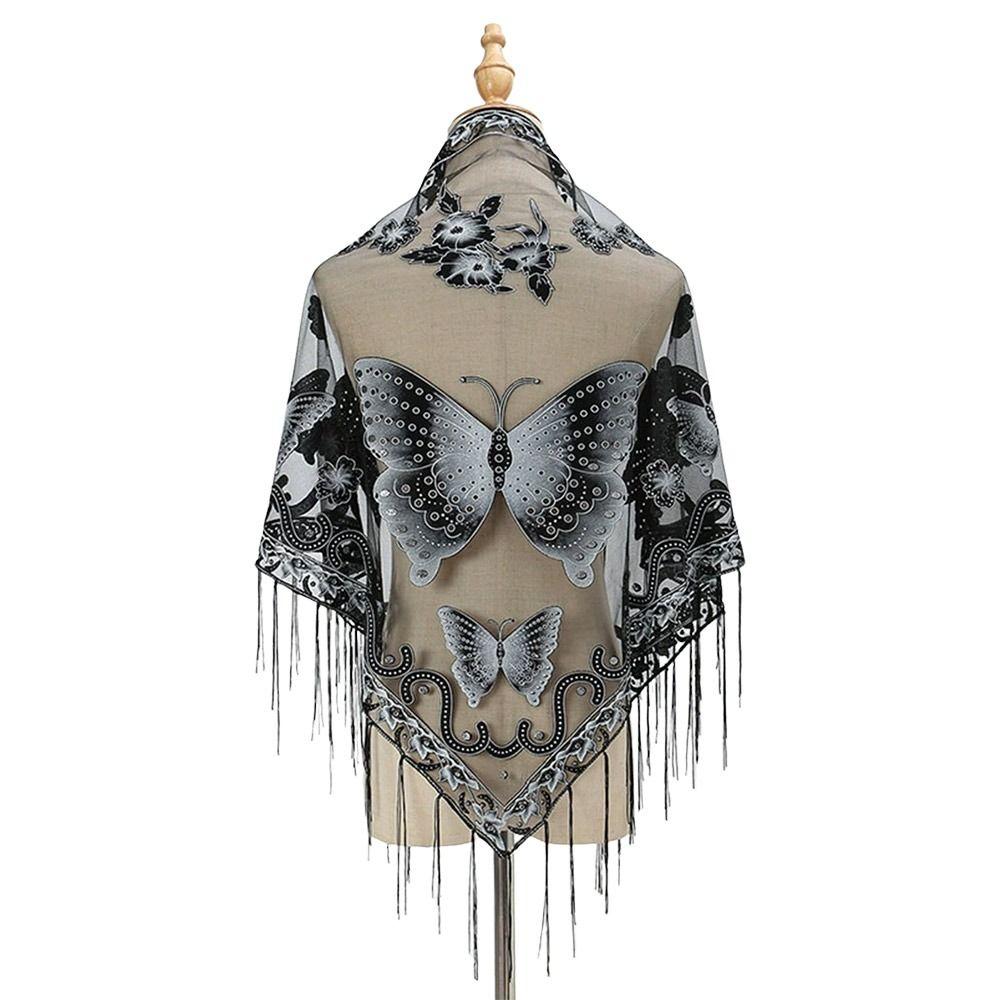 Sun Protection Hollow Lace Shawl Coat Thin Silk Scarf Headscarf For Women Lady Girl