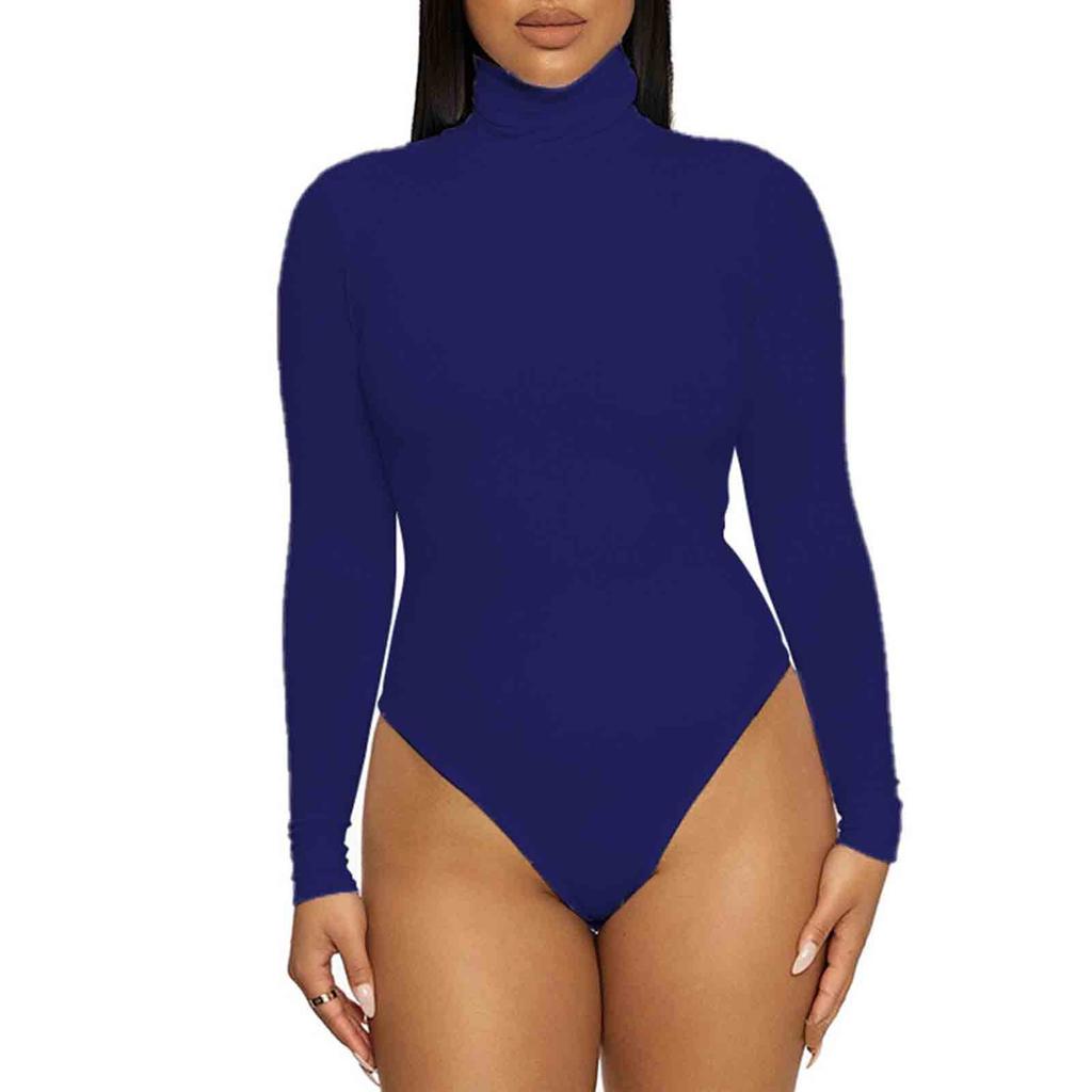 Women's Fashion Colour Casual Sexy Bottoming Shirt Long Sleeve Jumpsuit