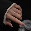 European Simple Shiny Square Diamond Ring with Versatile Twist Stripe Design
