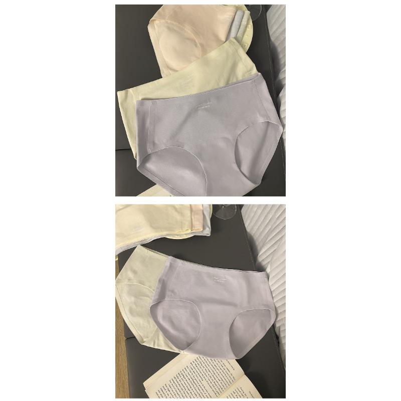Womens Elongated Crotch Mid Waist Combed Cotton Seamless Antibacterial Underwear