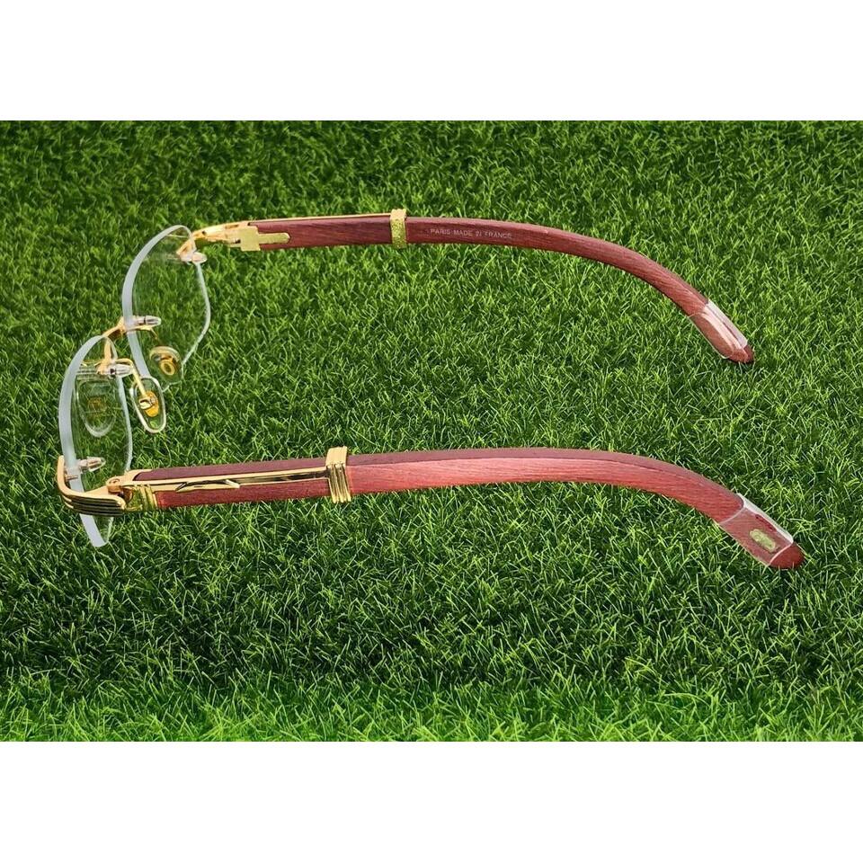 RSINC Rimless WOOD frame/eyeglass/Spectacle, Golden Brown 55-18-140 JL186306162779