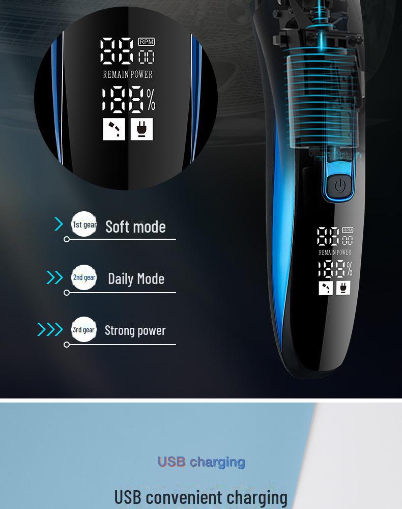Tondeuse à cheveux électrique USB portable avec double chargeur et écran LCD pour usage domestique