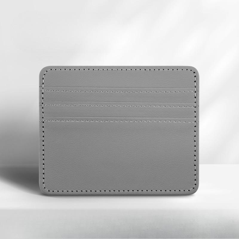 Ultra-thin PU Leather Mini Wallet Slim Credit Card Holder 4 Slots for Men Women Business ID Case