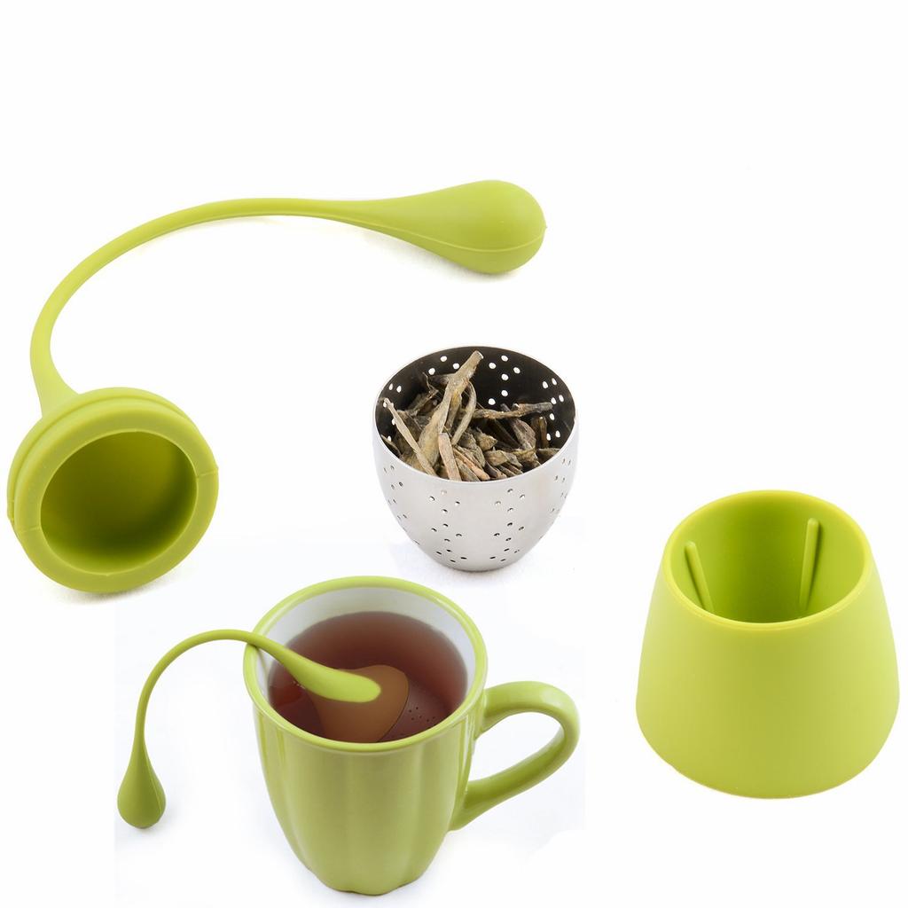 Tea Infuser Hat With Drip Tray Silicone Loose Leaf Tea Steeper With Stainless Steel Tea Strainer Tea Accessories Christmas Gift