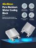 40x40mm Aluminium Wasserkühlung EBANKU Silber Wärmeabsorptionsplatte für Flüssigwasser CPU Kühlsystem Kühltauscher für Grafikkarte und Radiator