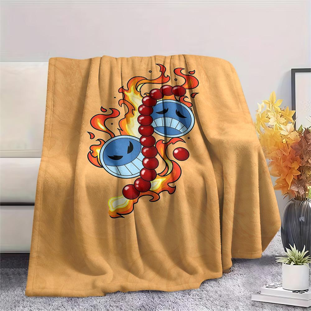 1PC Anime One Piece Patterned Flannel Blanket Suitable For All Seasons For Home Decor Warmth And Comfort Gifts Holiday Present