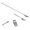 BBQ Fork BBQ Telescopic Extendable Dinner Fruit Dessert  Handle Fork Stainless Steel Cutlery Telescopic Fork Extendable Fork