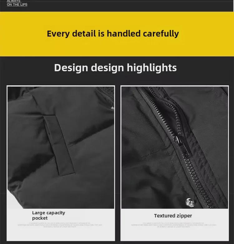 Pánské péřové bundy s kapucí: Ležérní, Zesílená Bavlna pro Podzim & Zimu - Trendy Mladistvé Styly