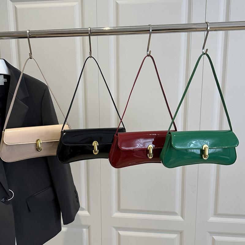 Women's Vintage Solid Color Smooth Texture Shoulder Bag Elegant PU Leather Flap Small Underarm Bag  for Dating, Outings, Parties