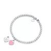 T-Familie Herzförmiges Emaille-Armband: Blaue, Rote, Rosa Herzen, Liebes-Rosenkranz, Runde Perlenkette - Perfektes Valentinstagsgeschenk für Freundin.