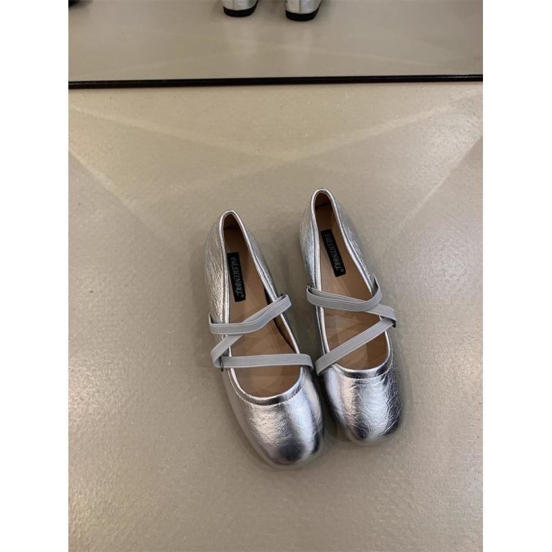 French flat-soled ballet shoes women's gentle shoes with skirt single shoes girl cross-strap Mary Jane shoes