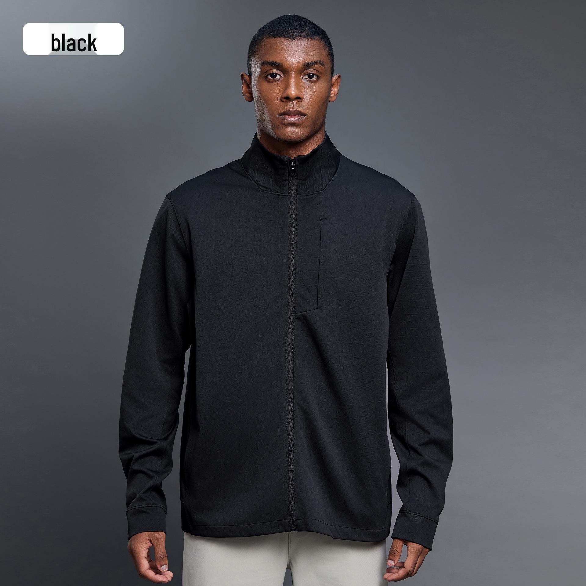 Stylish Men s Stand Collar Jacket - Autumn Casual Loose Fit Extra Large чёрный
