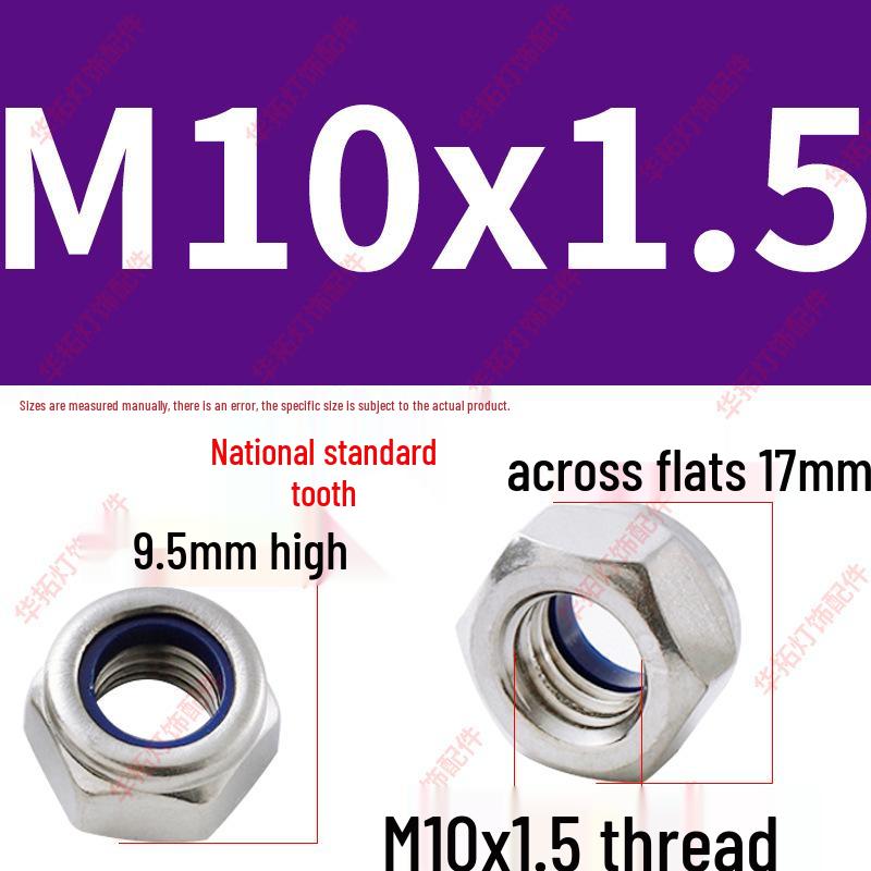 Blue Nylon Self-Locking Anti-Slip Hex Nut with Fine Thread