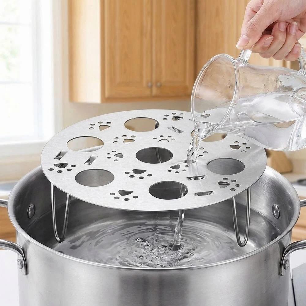 Thickened Stainless Steel Steaming Grid Round Folding Steamed Egg Rack  Steaming Eggs
